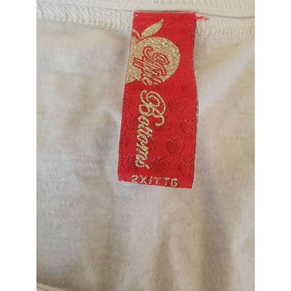 Apple Bottoms Women's Ivory Strappy Neck Graphic Tee Size 2X - Picture 6 of 6